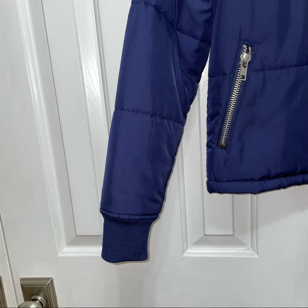 Kendall and Kylie zip up puffer jacket coat navy blue XS - Picture 8 of 13